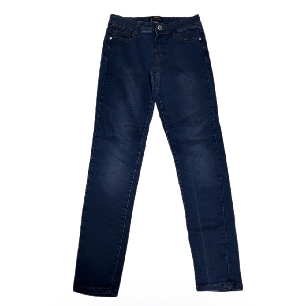 Y2K 12 Karma Blue Girls Leopard Print Navy Denim Cotton Embellished Jeans